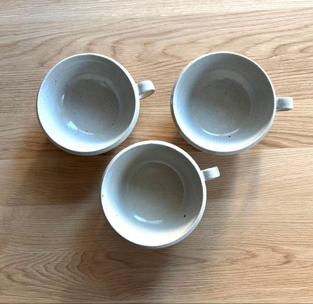 新品 林拓児 貫入 スープカップ 3個セット
