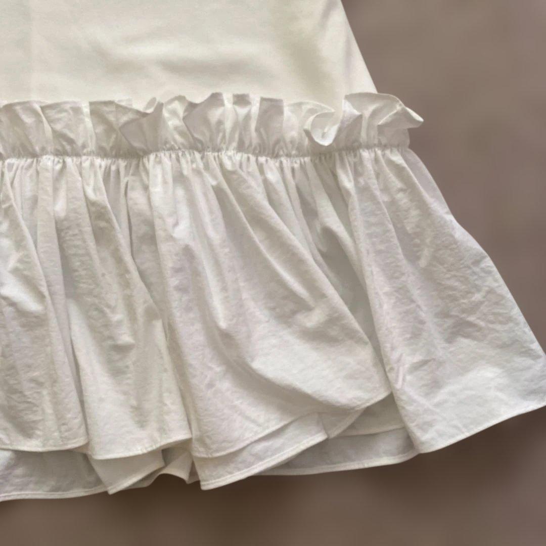 THREE SQUARE ペプラムコンビハーフスリーブプルオーバー