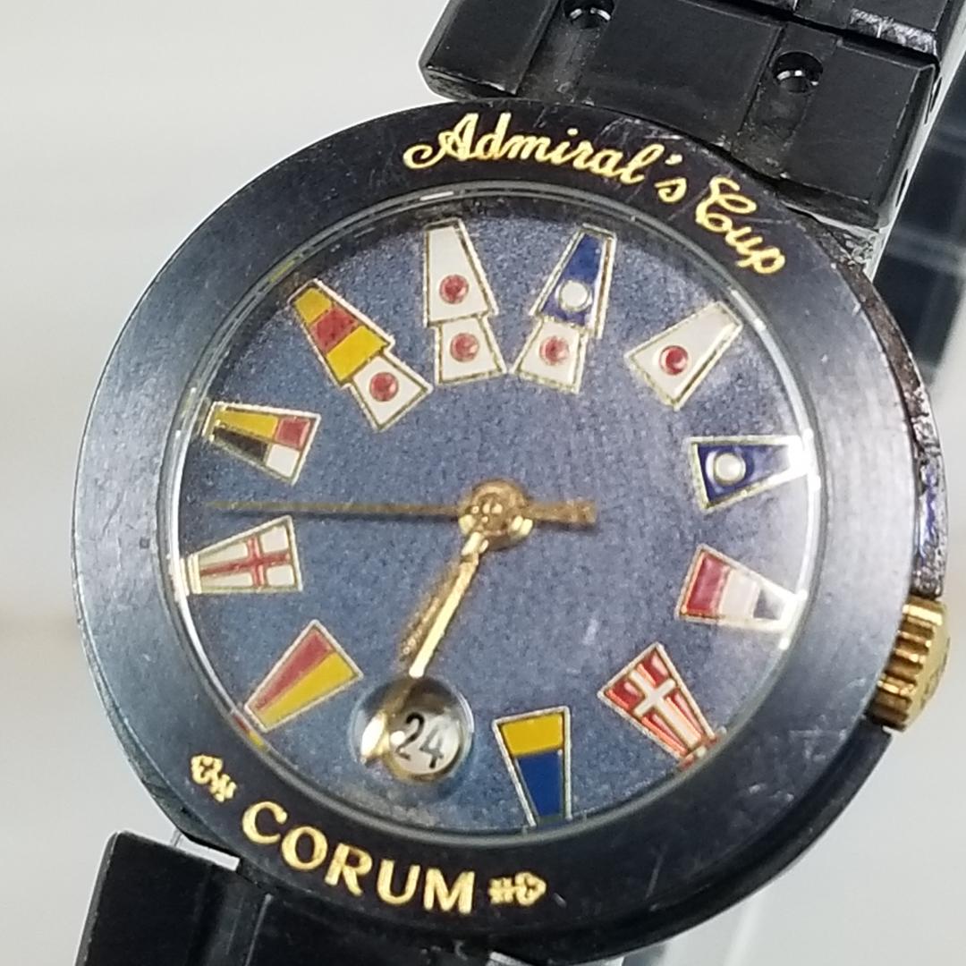 【電池新品】稼働品 コルム アドミラルズカップ V52 クォーツ デイト