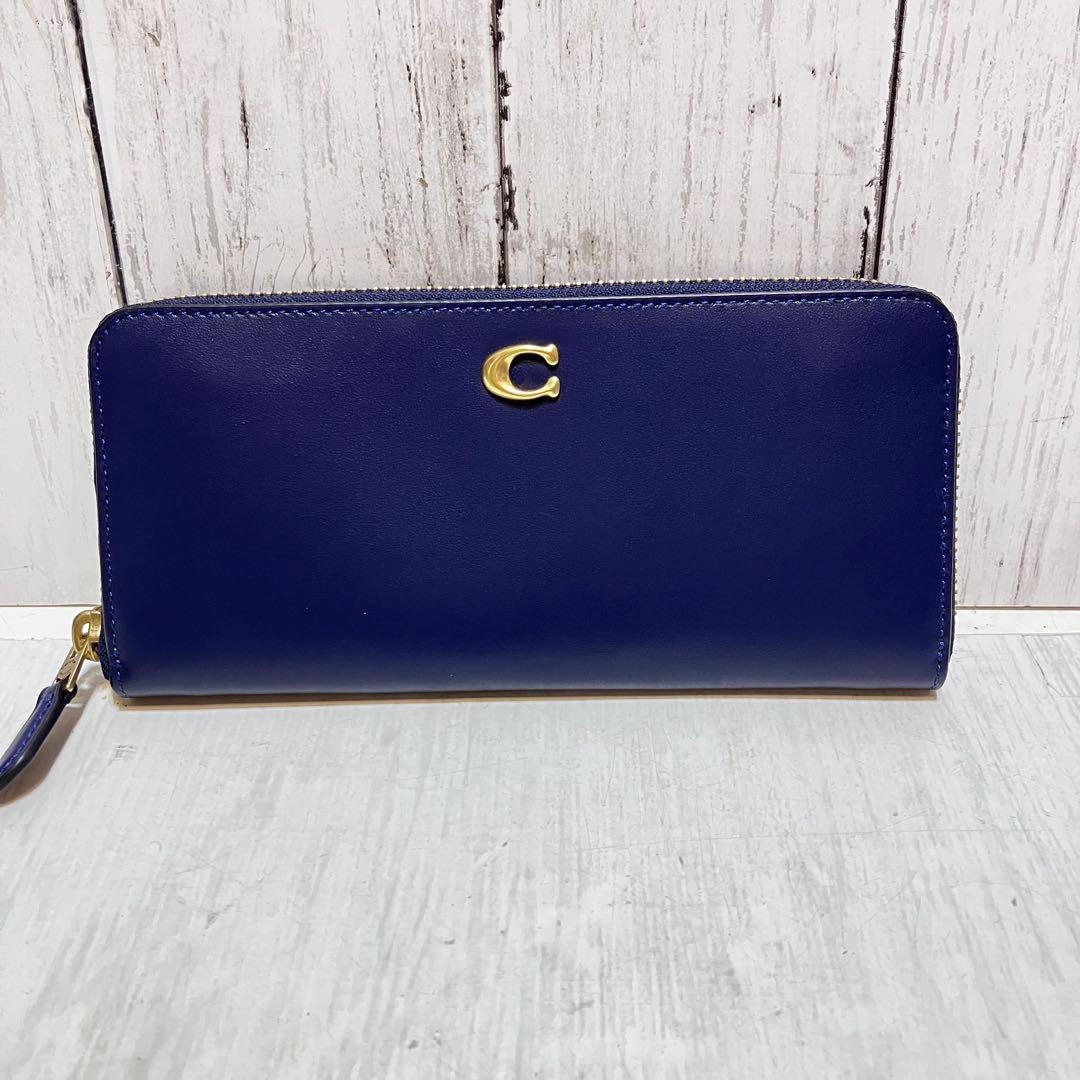 美品⭐️COACH コーチ　長財布　ネイビー　スリムウォレット　CS032