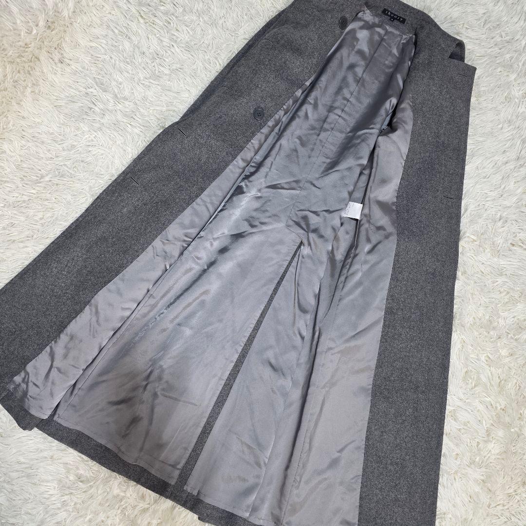 セオリー トレンチコート アルパカ ロング Aライン グレー Lサイズ