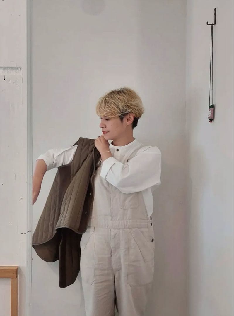 mao made マオメイド　キルトｘニット切替え中綿ベスト　黒　ブラック