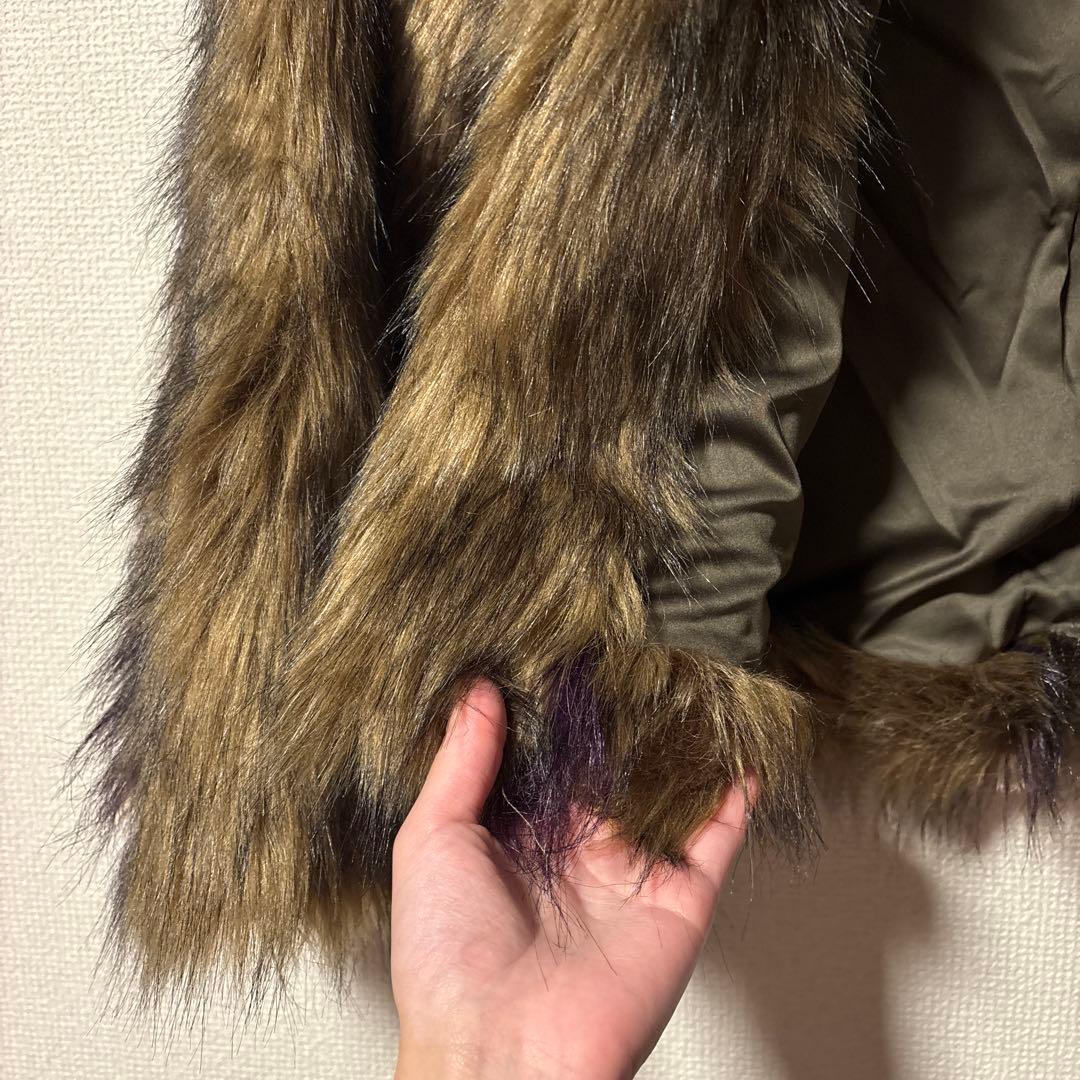 ブラウン マルチカラー ファーコート