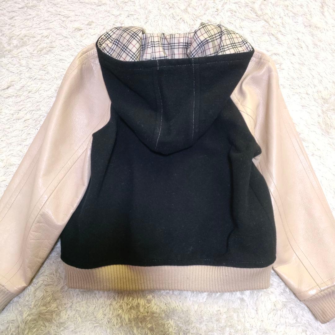 BURBERRY ジャケット レザー ノバチェック ウール 希少 バーバリー