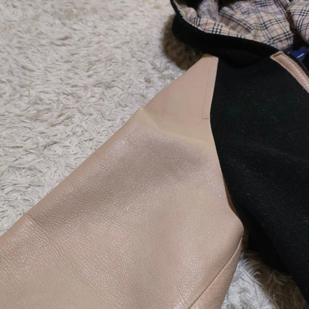 BURBERRY ジャケット レザー ノバチェック ウール 希少 バーバリー