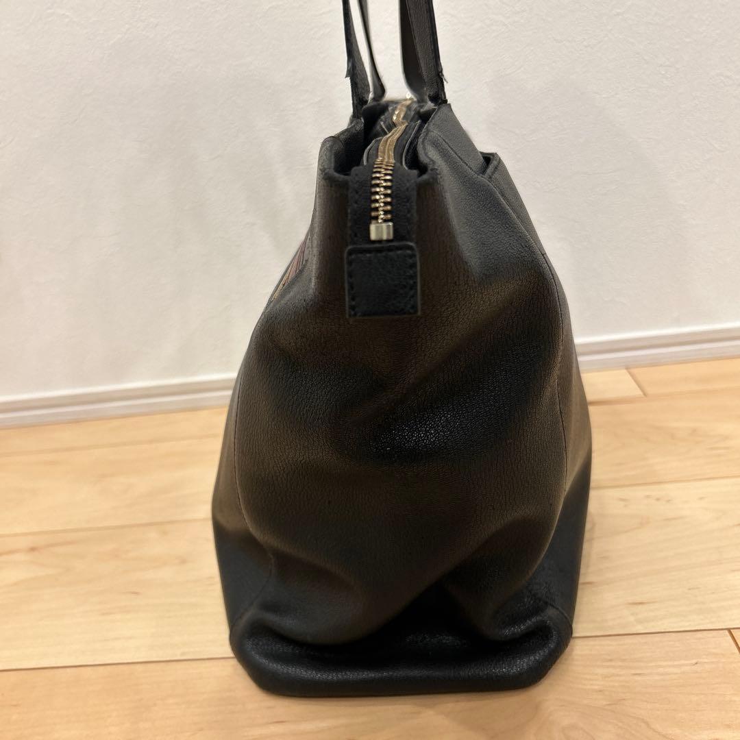 ポールスミス シグネチャー ジップストライプ トートバッグ 肩掛け 黒