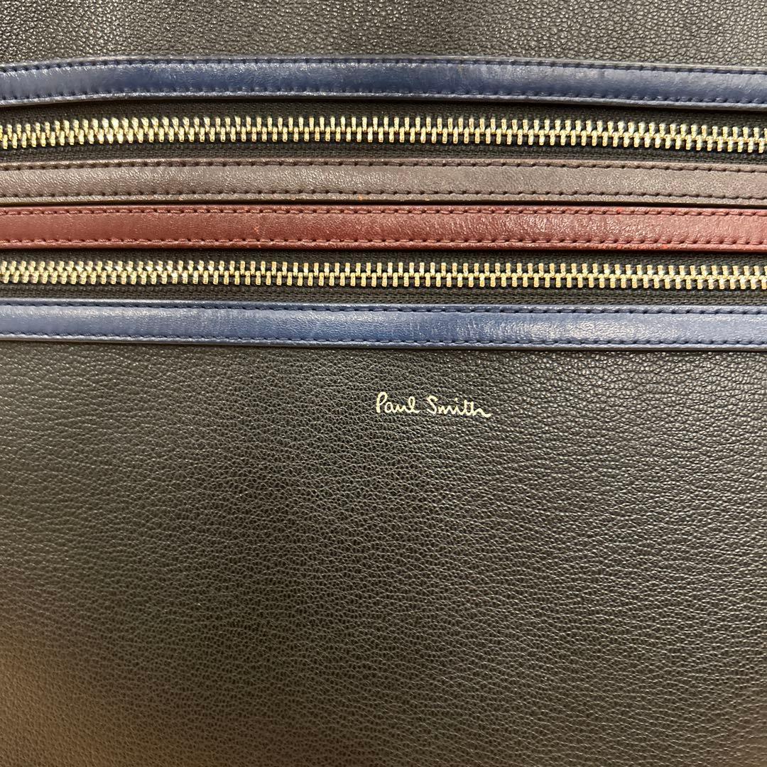 ポールスミス シグネチャー ジップストライプ トートバッグ 肩掛け 黒