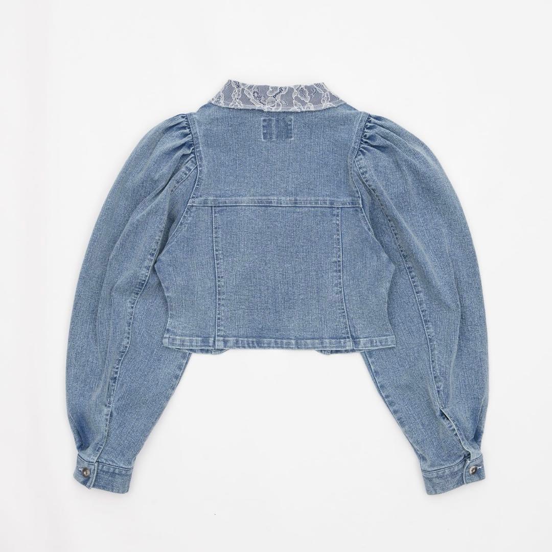 み*。様 monepine／レースドッキングデザインデニムジャケット