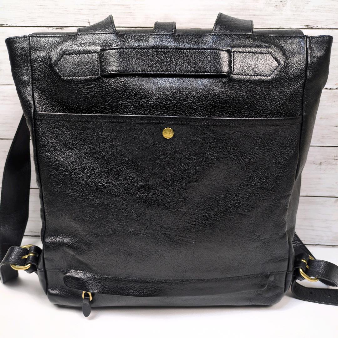 イルビゾンテ リュック ブラック バックパック レザー 大容量 シボ エンボス