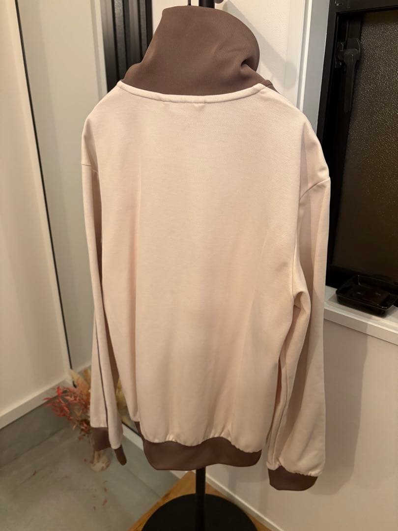 adidas トラックジャケット　ジャージ クリーム色/ブラウン　トレフォイル