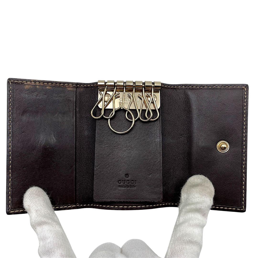 【極美品】GUCCI グッチ　キーケース　シェリーライン　GG総柄　ベージュ