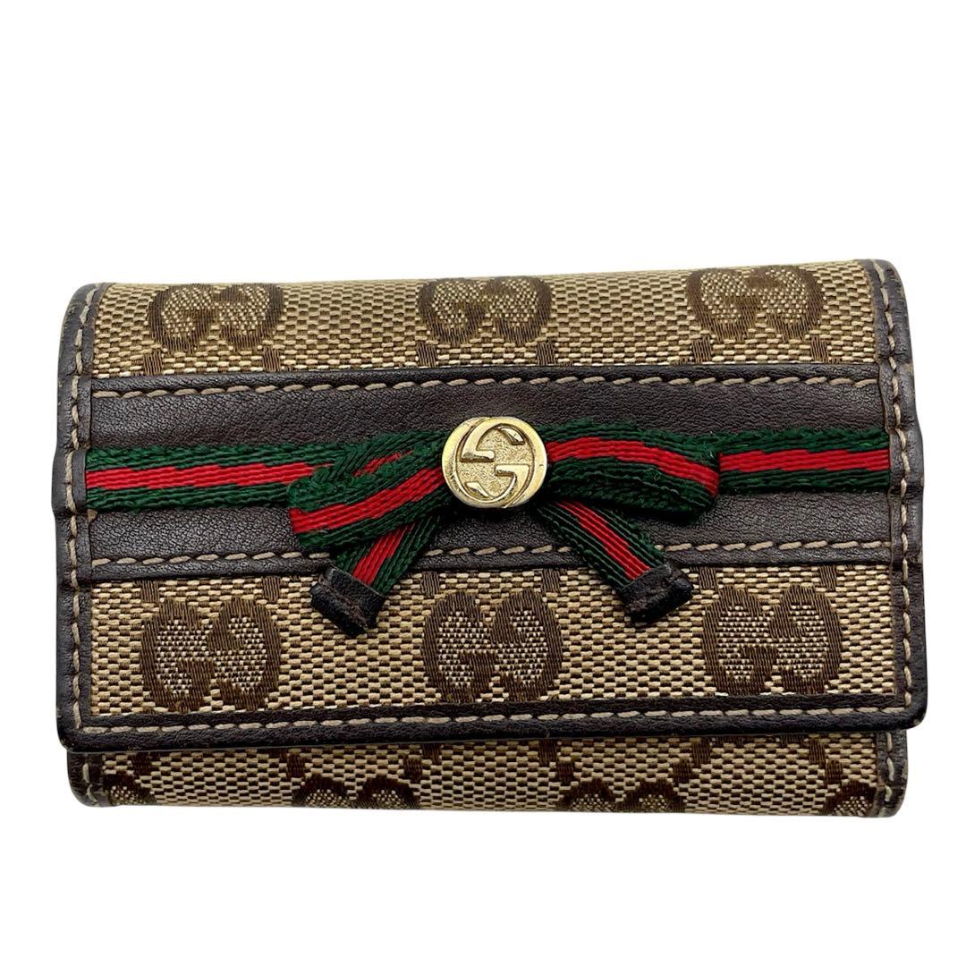 【極美品】GUCCI グッチ　キーケース　シェリーライン　GG総柄　ベージュ