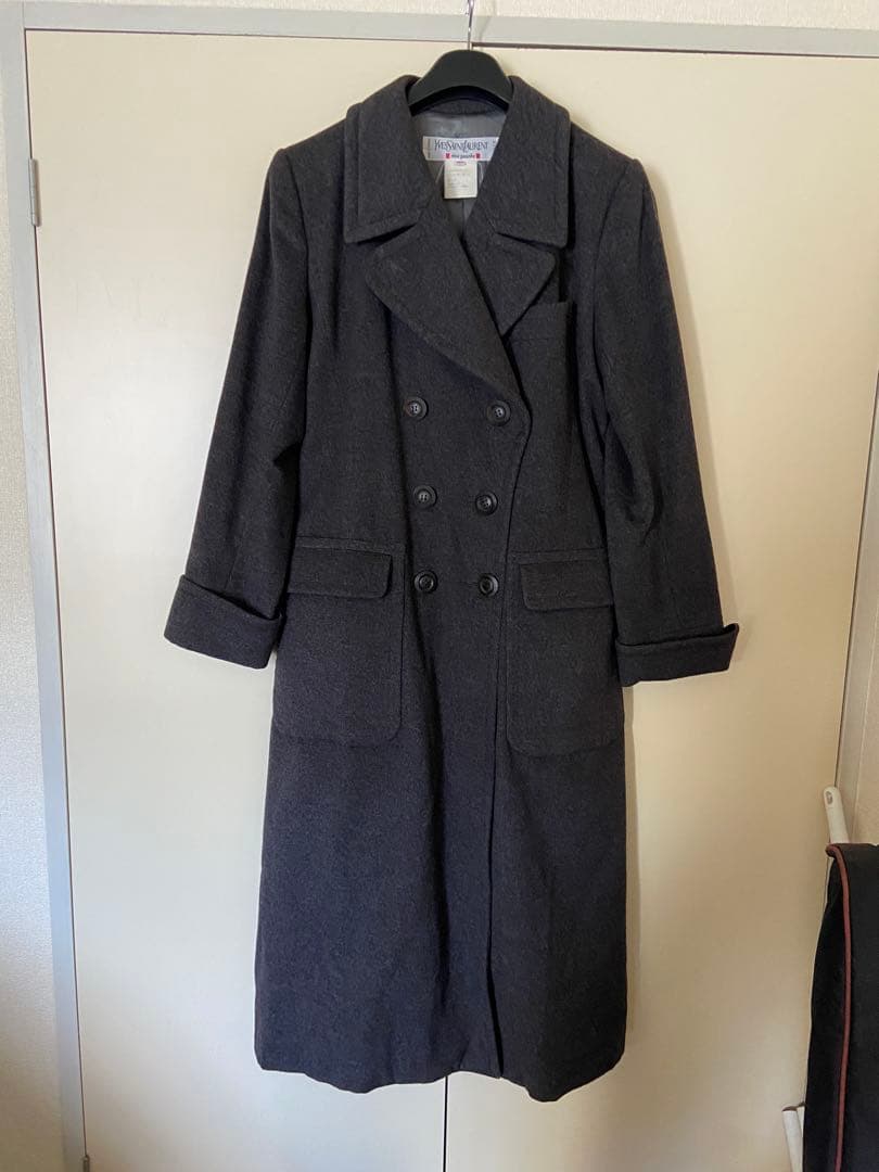 連休セール Yves Saint Laurent グレー ロングコート