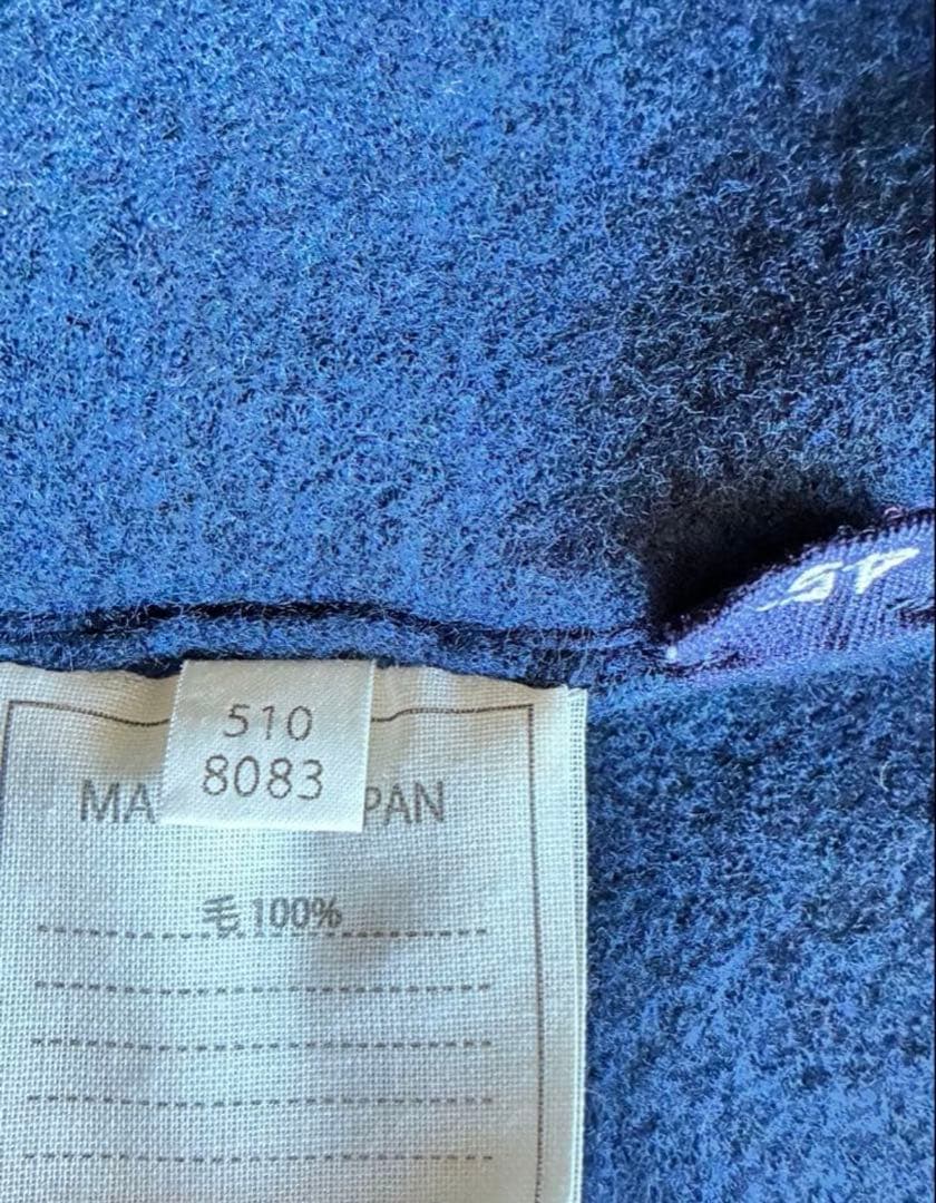 45R ウール100％ フロート縮絨ハイネックニットフレアチュニック極美品