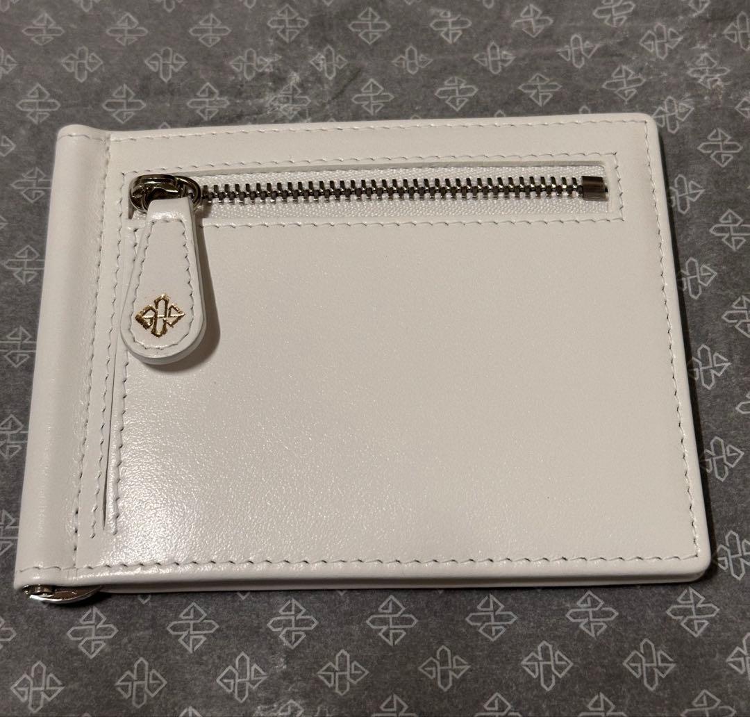 ご*9様 【新品】 エッティンガー マネークリップ (小銭入れ有) ホワイトレザ
