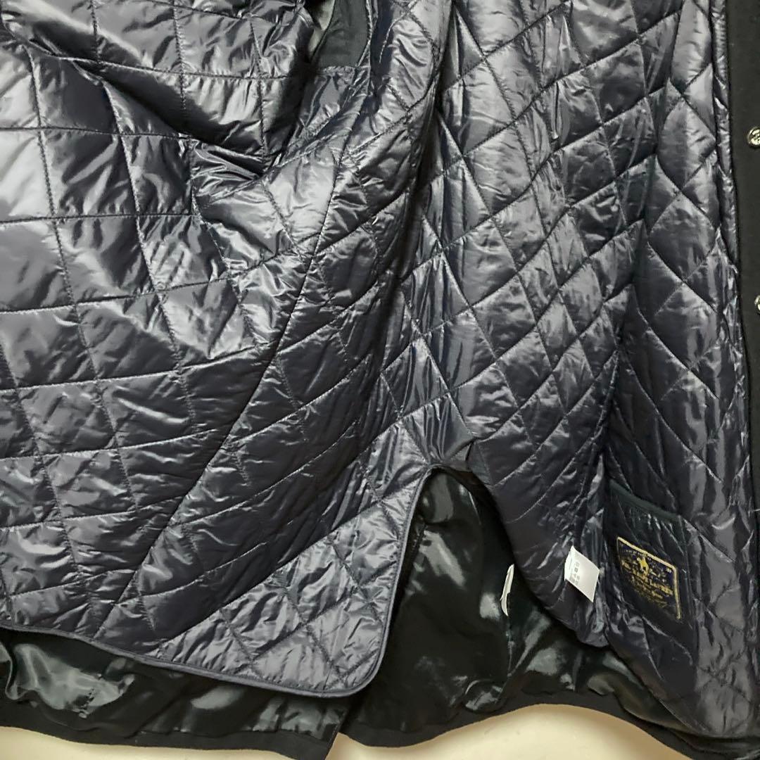 超美品 ポロラルフローレン ウール ビジネスコート 中綿ライナー付 黒