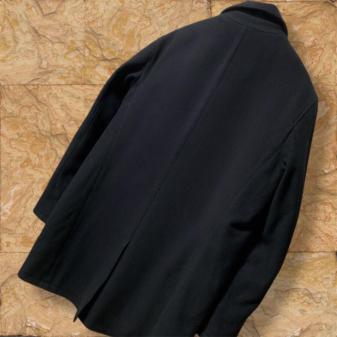 超美品 ポロラルフローレン ウール ビジネスコート 中綿ライナー付 黒