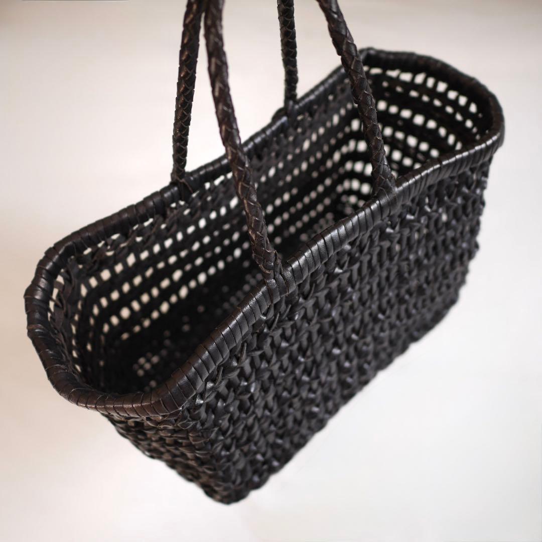 45R レザーかご編みバッグ