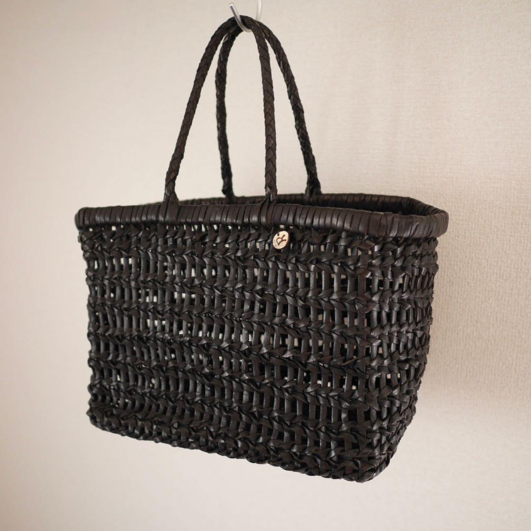 45R レザーかご編みバッグ
