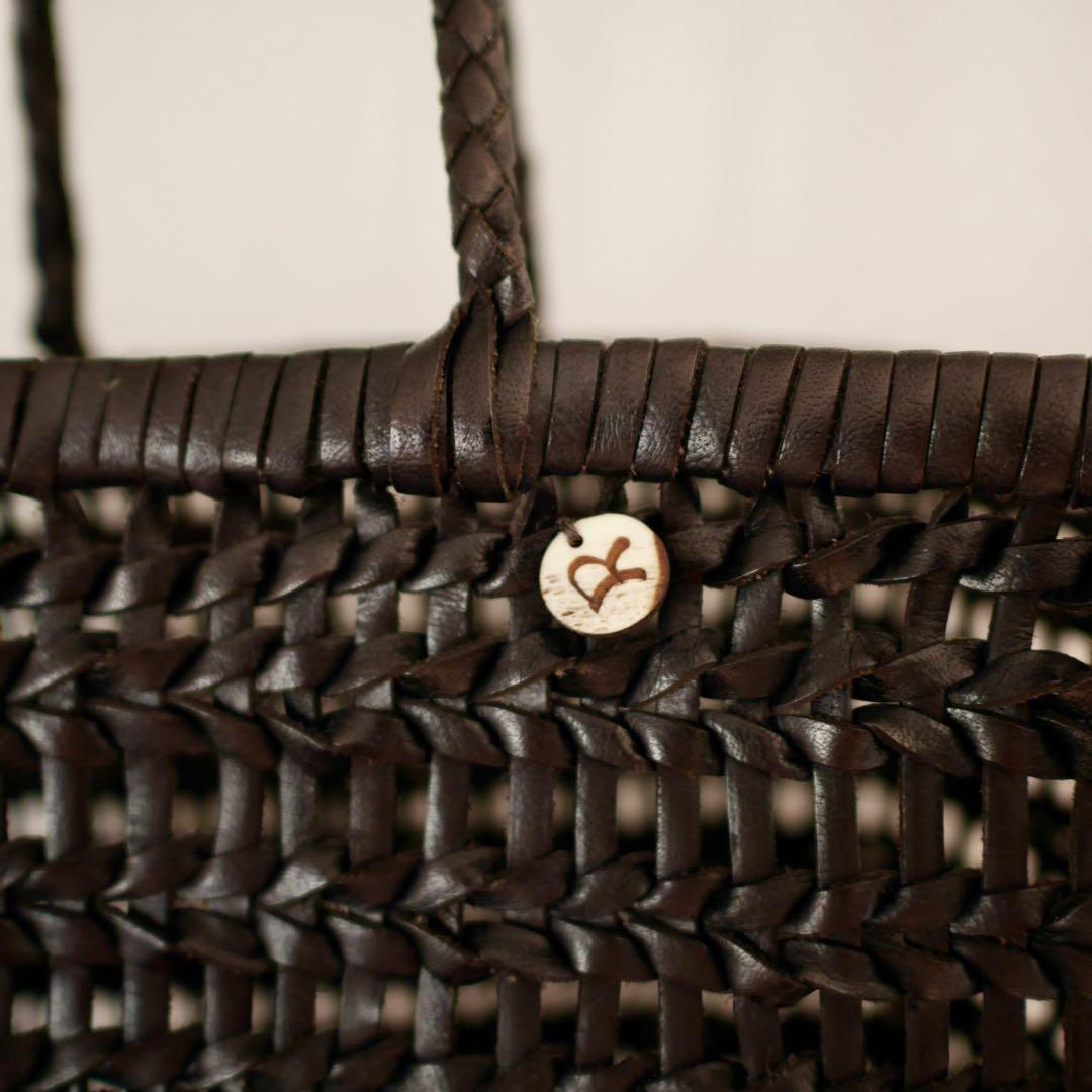 45R レザーかご編みバッグ