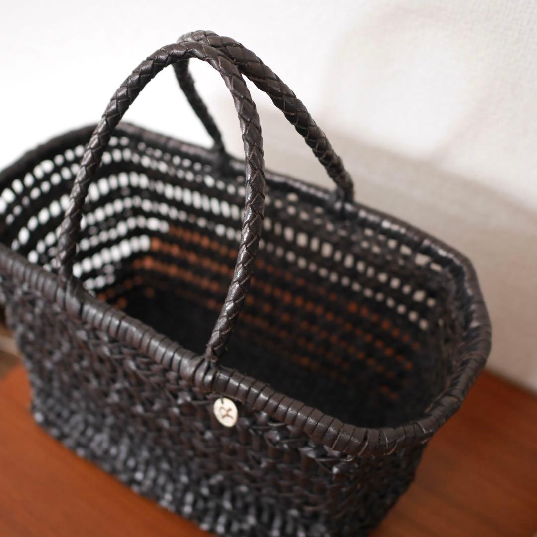 45R レザーかご編みバッグ