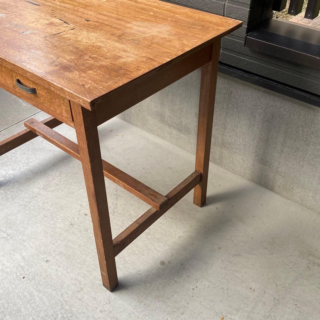 長期保管品 木製机 ウッドデスク 釘打ち 古家具 エイジング ビンテージ