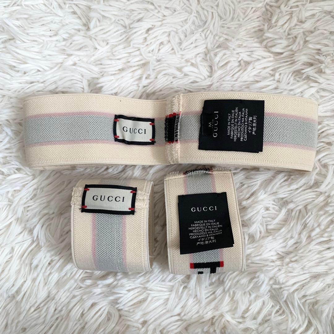 未使用級✨グッチ ヘアバンド リストバンド 登坂広臣 テテ ロゴ シェリーライン