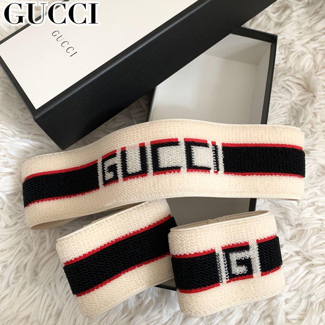 未使用級✨グッチ ヘアバンド リストバンド 登坂広臣 テテ ロゴ シェリーライン