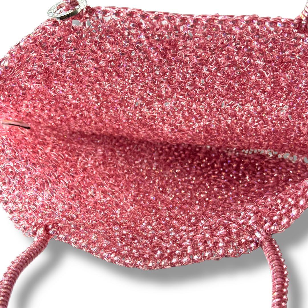 美品 ✨ANTEPRIMA アンテプリマ ワイヤーバッグ　ピンク ラメ