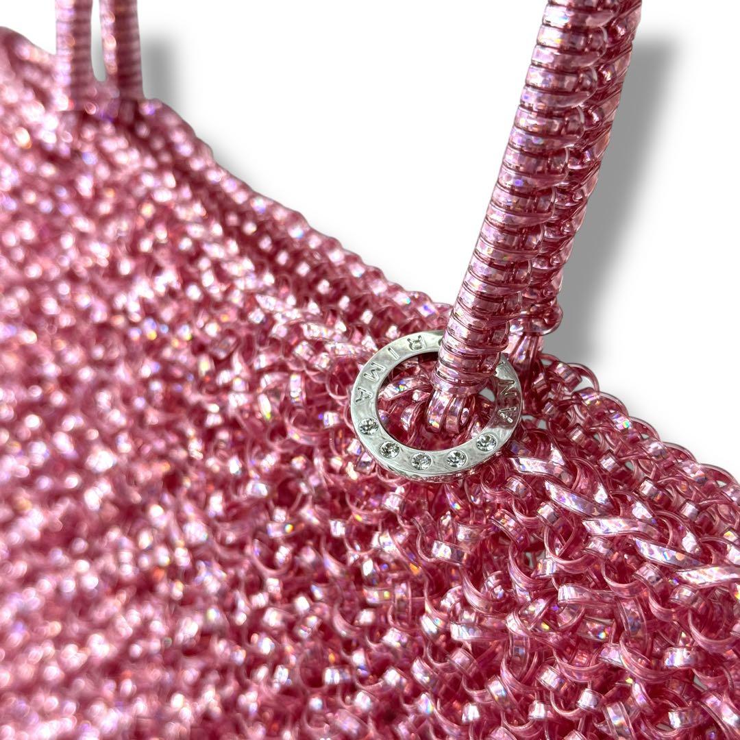 美品 ✨ANTEPRIMA アンテプリマ ワイヤーバッグ　ピンク ラメ