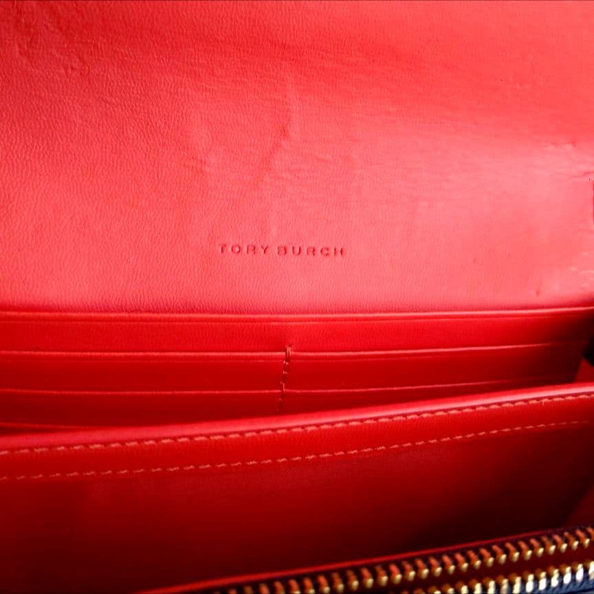 TORY BURCH ネイビー チェーンウォレット ショルダーバッグ 限定色