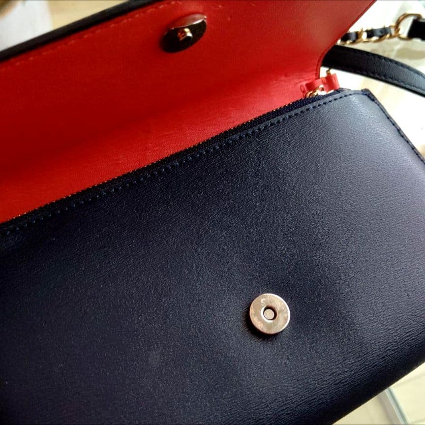 TORY BURCH ネイビー チェーンウォレット ショルダーバッグ 限定色