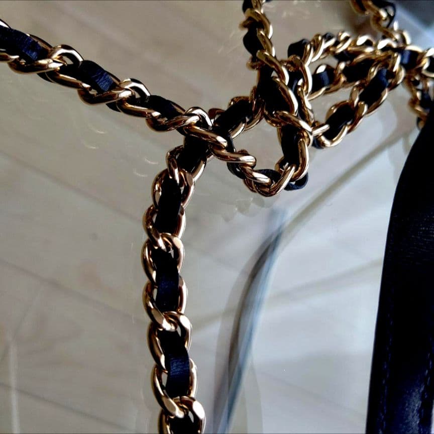 TORY BURCH ネイビー チェーンウォレット ショルダーバッグ 限定色