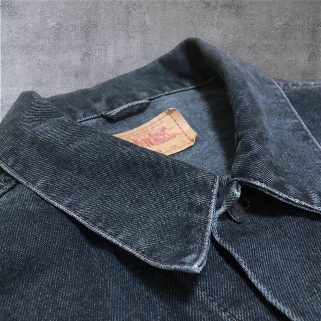90s ユーロリーバイスLevi's70506 ブラックトラッカージャケット　L