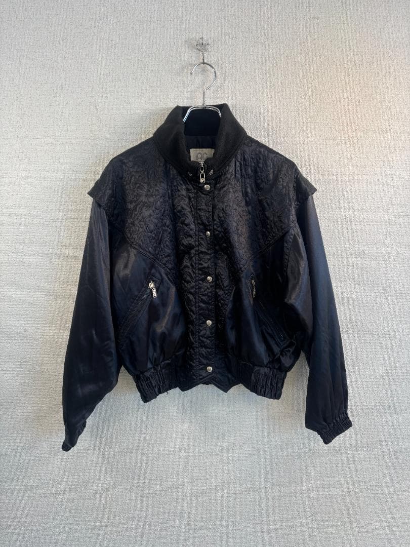 Courreges クレージュ キルティングブルゾン 黒 11号 レディース