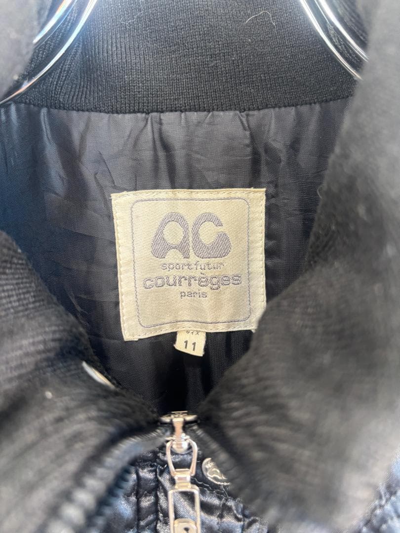 Courreges クレージュ キルティングブルゾン 黒 11号 レディース