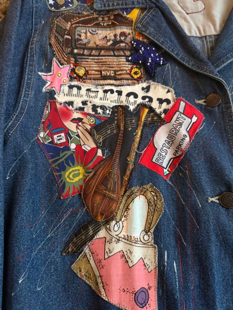 80's ヴィンテージ パッチワーク カバーオール ハンドメイド