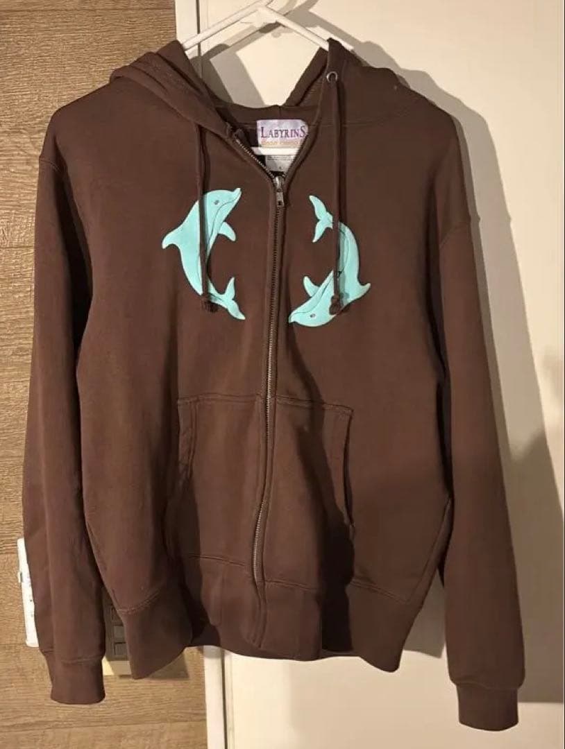 トップス Labyrins Two Dolphins Zip Hoodie Shury