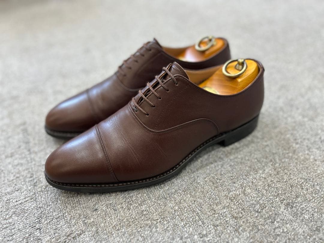 美品◆スコッチグレイン礼装ストレートチップ25cmグッドイヤーウェルト製法