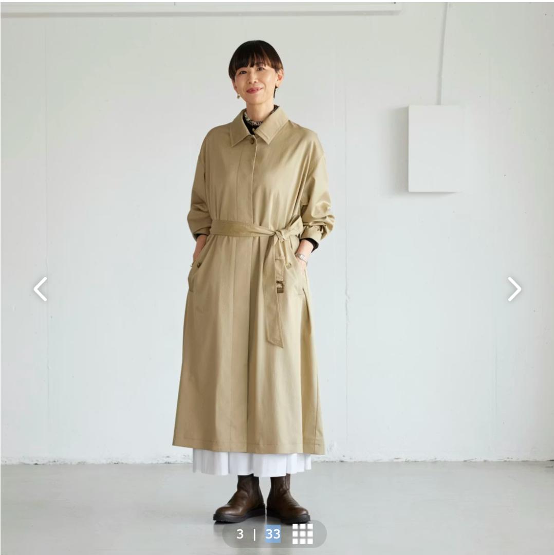 完売品 北欧、暮らしの道具店 着こなし決まるトレンチコート Sサイズ ベージュ