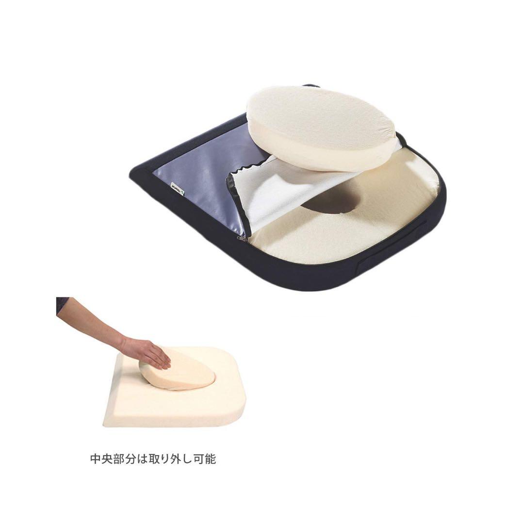 テンピュール ドーナツクッション 低反発 坐骨神経痛 腰痛 座布団 ネイビー 痔