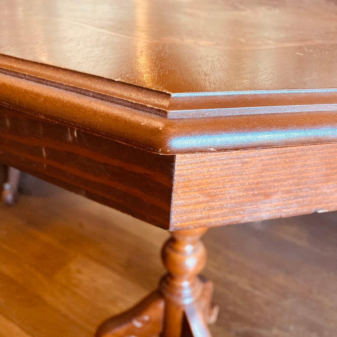 専用湯布院アンティーク イタリア 八角形サイドテーブル 木製コーヒーテーブル