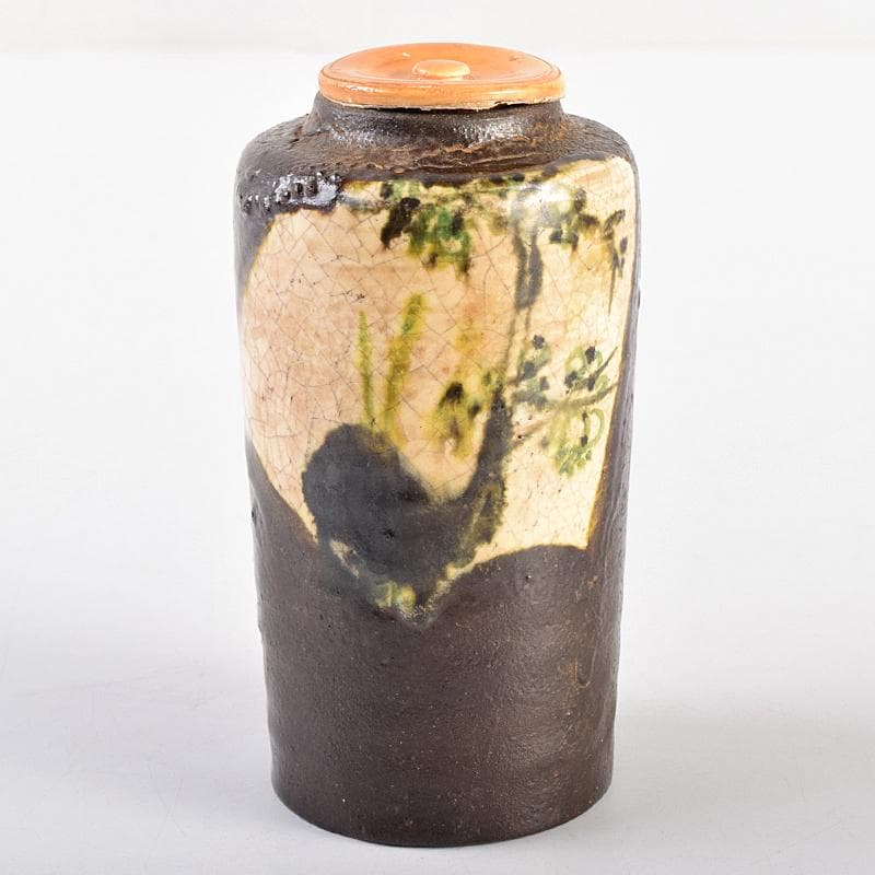 茶道具　尾形乾山作　竹文　茶入　袱紗付　玄々斎極め箱　M　R7707