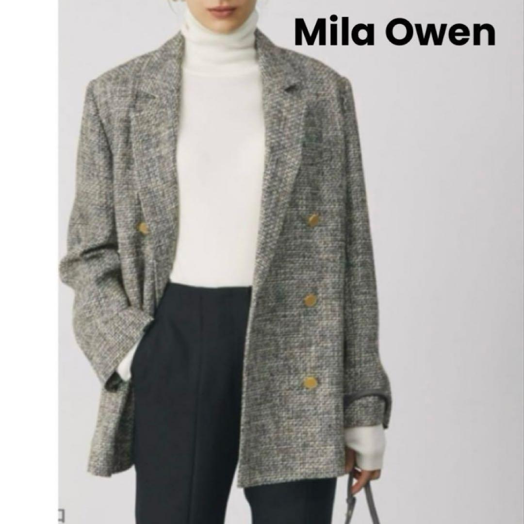 美品♡ミラオーウェン BAILA掲載 ツイード ダブルブレストジャケット