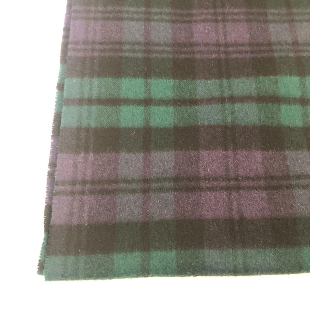 【美品】ジョンストンズ　カシミヤ　マフラー　中判ストール　ブラックウォッチ