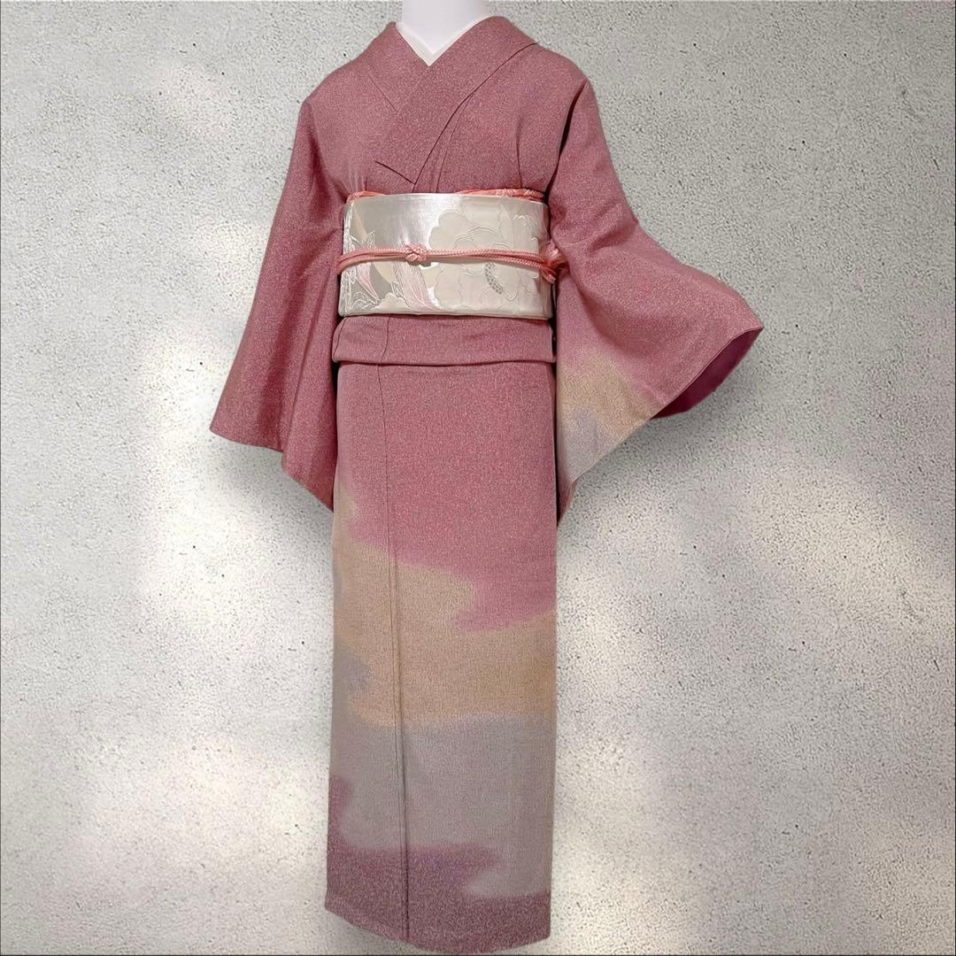 Y240 正絹 訪問着 作家物 フルセット 身丈157 裄丈68