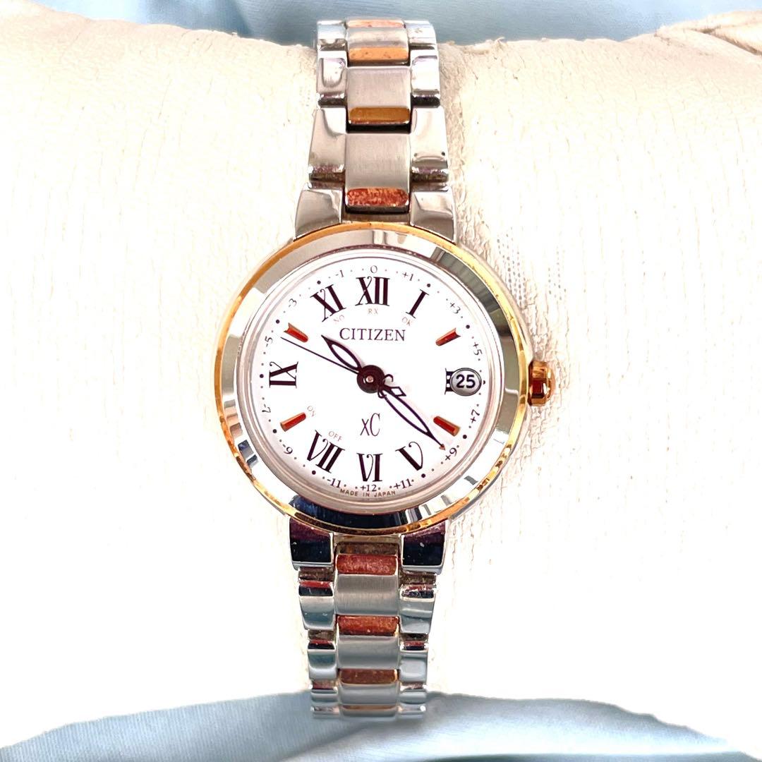 極美品❣クロスシー xC　電波ソーラーH060　ハッピーフライト　白文字盤　稼働