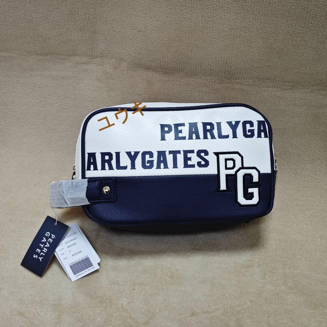 PEARLY GATES ダブルジッパーポーチ ゴルフ収納バッグ