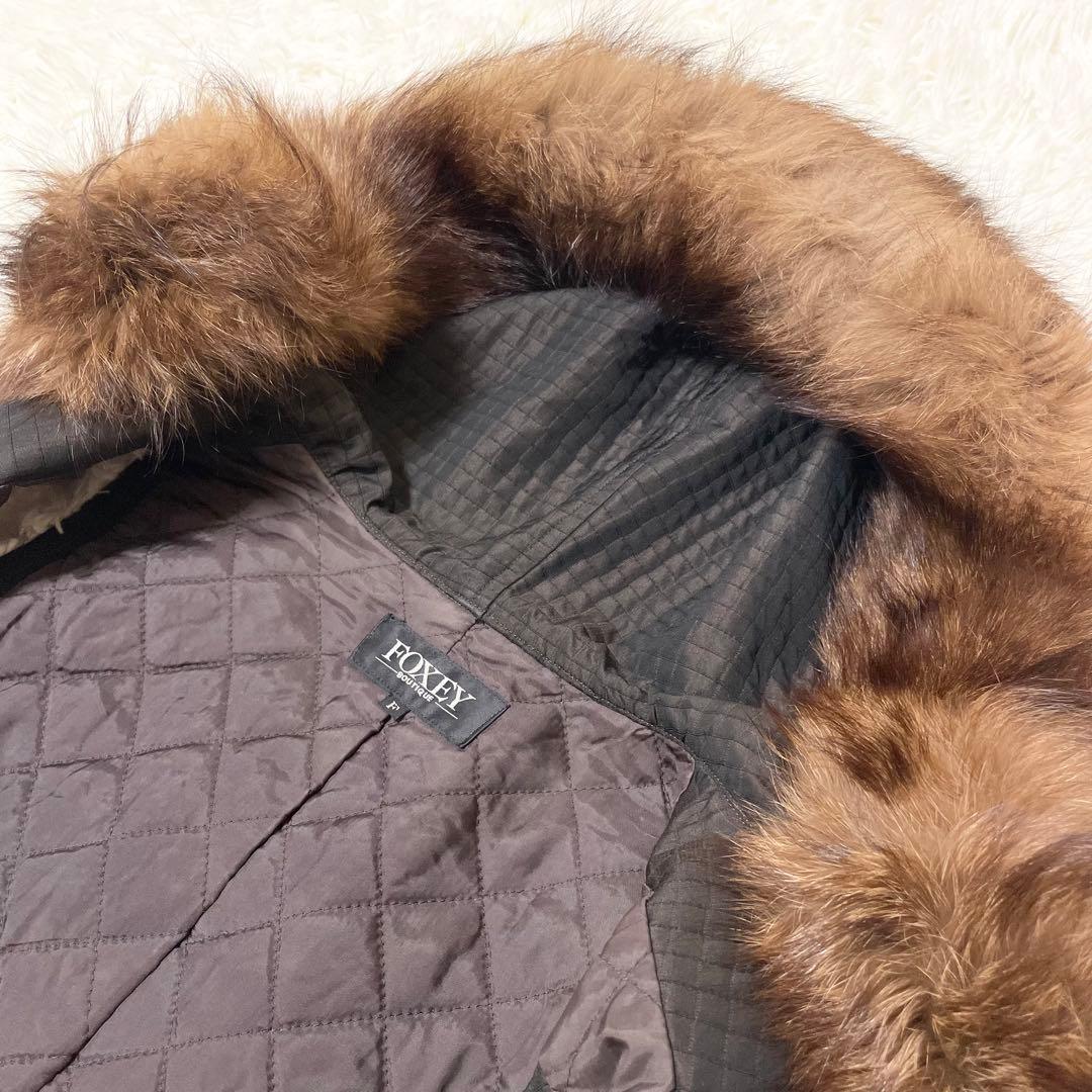 極美品✨フォクシー　ジレ　フード　フォックスファー　ロング　Aライン