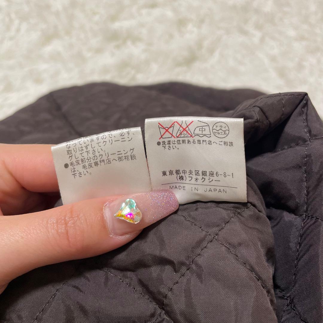 極美品✨フォクシー　ジレ　フード　フォックスファー　ロング　Aライン